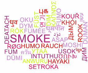 Image showing Smoke multilanguage wordcloud background concept