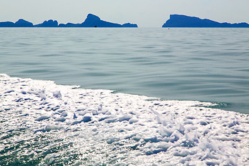 Image showing asia myanmar kho phangan bay isle froth foam  sun beam 