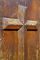 Image showing castellanza blur    abstract     knocker in a    closed wood    