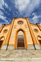 Image showing villa cortese italy   church  varese  the old door 