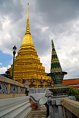 Image showing  thailand    in  asia bangkok rain  temple abstract street lamp