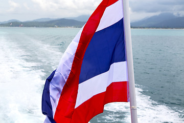 Image showing  myanmar kho isle waving flag    in south china sea 