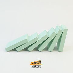 Image showing Domino effect concept. Business 3D concept illustration.  