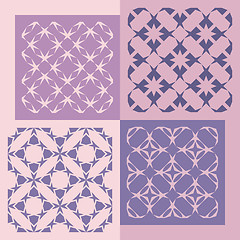 Image showing Set of four seamless patterns. Vintage geometric ornaments. 