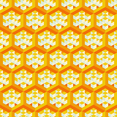 Image showing Abstract geometrical 3d background. Seamless pattern.  Mosaic. 