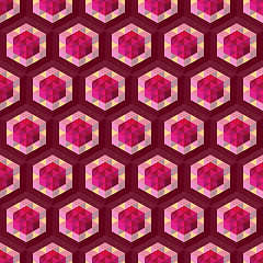 Image showing Abstract geometrical 3d background. Seamless pattern.  Mosaic. 