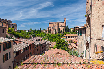 Image showing Panoramic view from the roof of town, Lake Garda