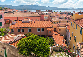 Image showing The view from the roof small old town 