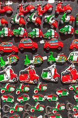 Image showing Collection of souvenir magnets in Italy 