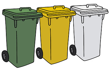 Image showing Recycling dustbins