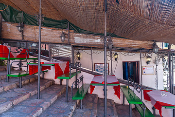 Image showing Italian outdoor cafe on the stairs