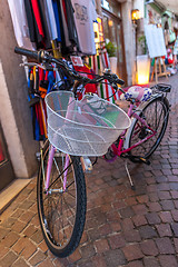 Image showing italian narrow street in the old town - bicycle. Italy