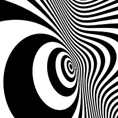 Image showing Black and white abstract striped background. Optical Art. 