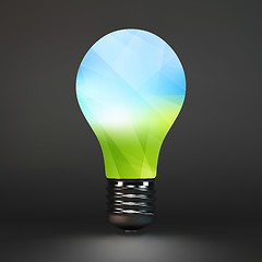 Image showing Lightbulb eco symbol. 3d vector illustration. 