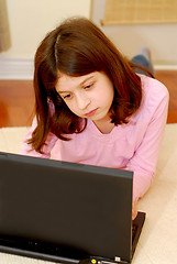 Image showing Girl computer