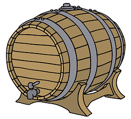 Image showing Classic wooden barrel
