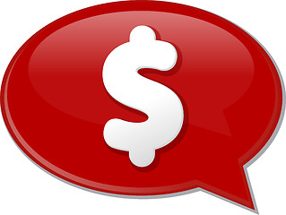 Image showing Dollar money word speech bubble illustration