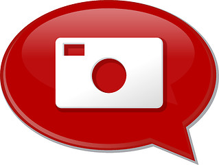 Image showing Camera photo word speech bubble illustration