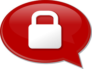 Image showing Secure lock word speech bubble illustration