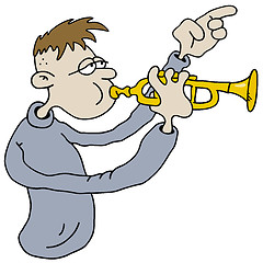Image showing Funny trumpetist