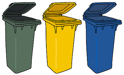 Image showing Recycling dustbins