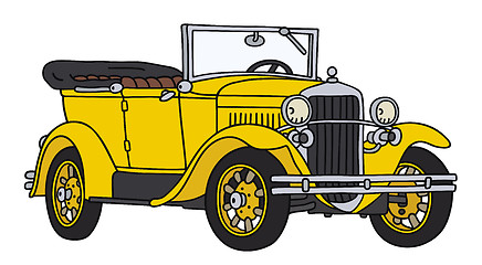 Image showing Vintage yellow cabriolet