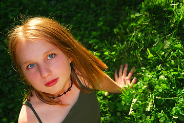 Image showing Girl grass