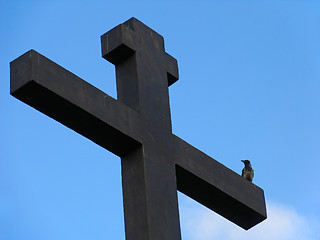 Image showing Crow on the cross