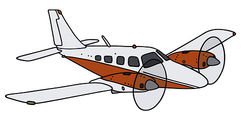 Image showing Small twin-engine airplane