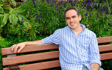 Image showing Man on bench