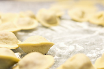 Image showing Siberian meat dumplings ravioli