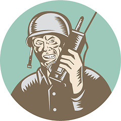 Image showing World War Two Soldier American Talk Radio Circle