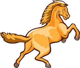 Image showing Colt Horse Prancing Rear Isolated Retro