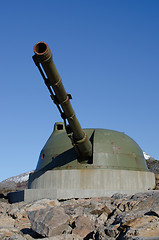 Image showing Cannon on a concrete foundation