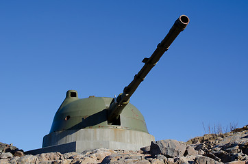 Image showing Cannon on a concrete foundation