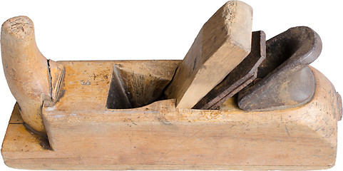 Image showing Old type planer made of wood