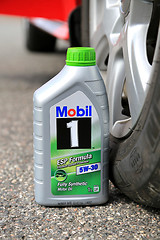 Image showing Container of Mobil1 Fully Synthetic Motor Oil