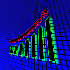 Image showing Neon business chart