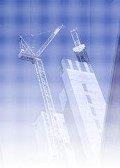 Image showing Tall construction with grid