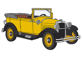 Image showing Vintage yellow cabriolet