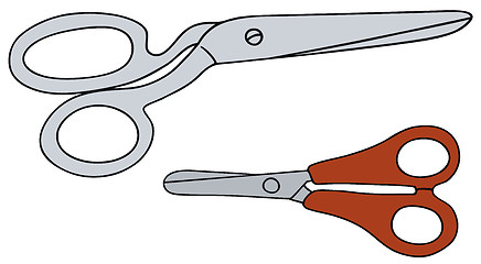 Image showing Big and small scissors