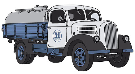 Image showing Old dairy tank truck