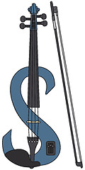 Image showing Blue electric violin