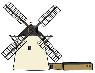 Image showing Old stone windmill