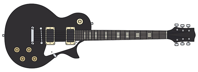 Image showing Black electric guitar