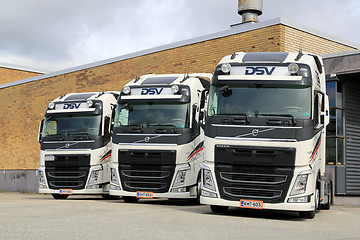 Image showing Three DSV Volvo FH truck tractors