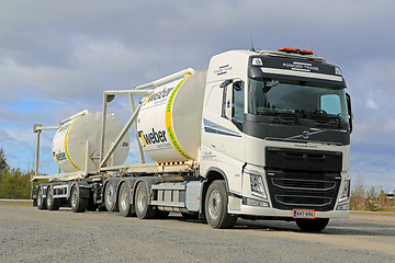 Image showing Volvo FH truck Transports Construction Materials in Silos