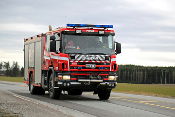 Image showing Scania Fire Truck on the Road