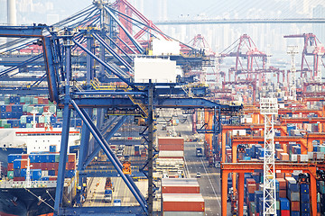 Image showing Containers at Hong Kong commercial port