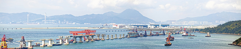 Image showing construction site of Hong Kong Zhuhai Macau Macao Bridge